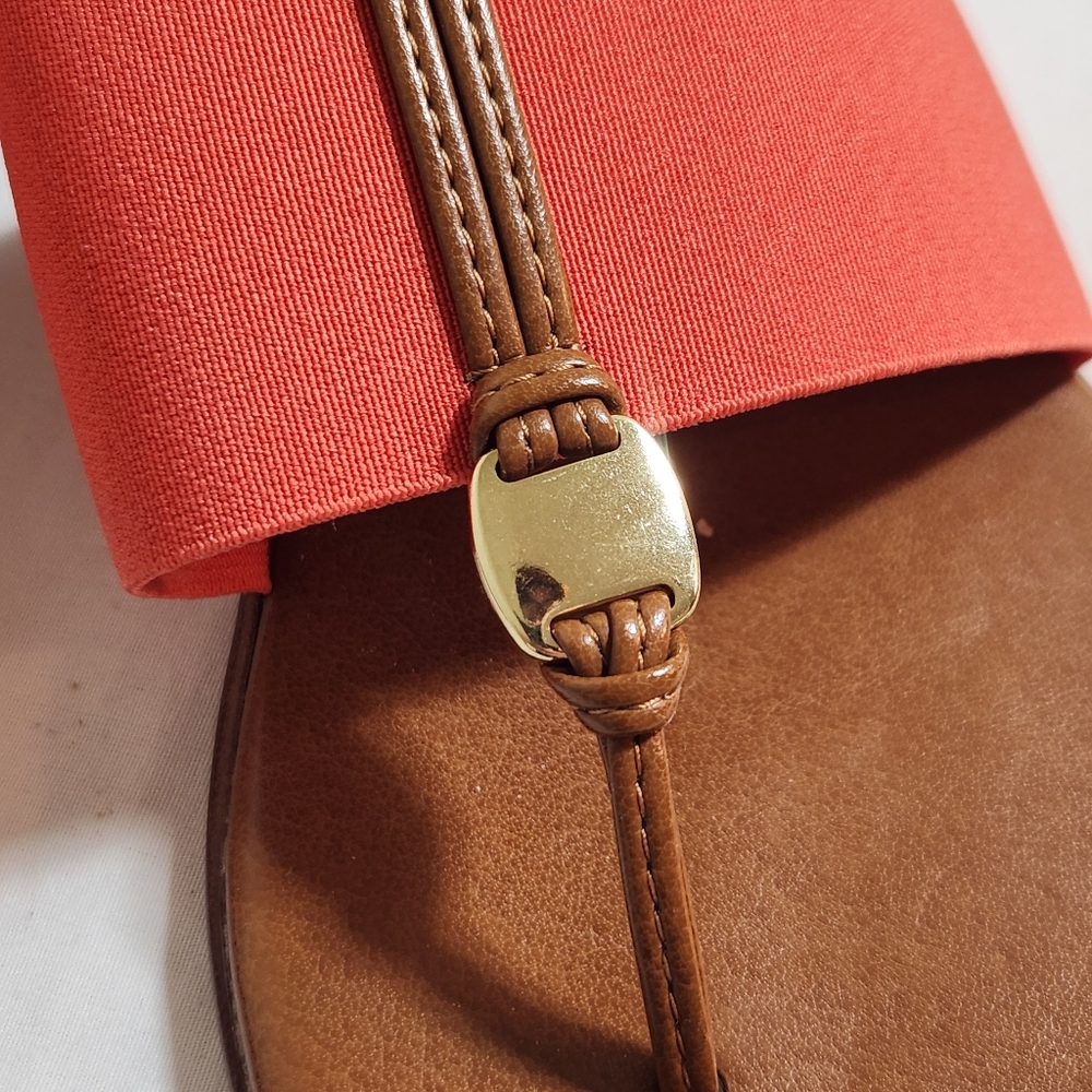 Italian Shoemakers Coral and Brown Sandals Size 10 - Picture 4 of 8